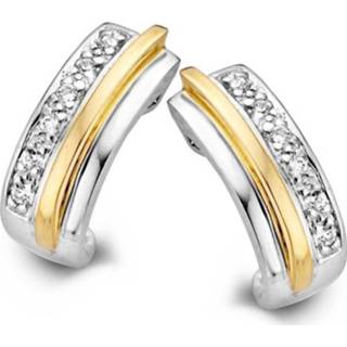 👉 Oorsteker bicolor active Excellent Jewelry Rechte Oorstekers met Zirkonia Rij 8785259694256