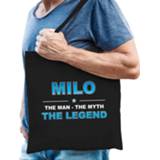 👉 Active mannen zwart Naam cadeau tas Milo - the legend voor heren