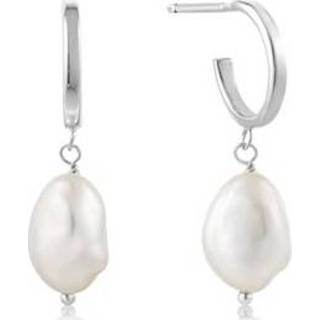 👉 Oorbel zilver active Ania Haie Pearl of Wisdom Mini Hoop Oorbellen van