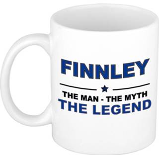 👉 Beker mannen Finnley The man, myth legend cadeau koffie mok / thee 300 ml