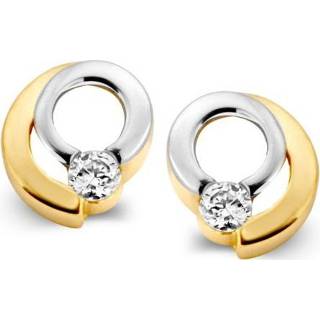 👉 Oorsteker bicolor active Excellent Jewelry Opengewerkte Oorstekers met Solitaire Zirkonia 8785259693525
