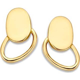👉 Oorsteker active Excellent Jewelry Geelgouden Oorstekers met Ovalen Plaatjes
