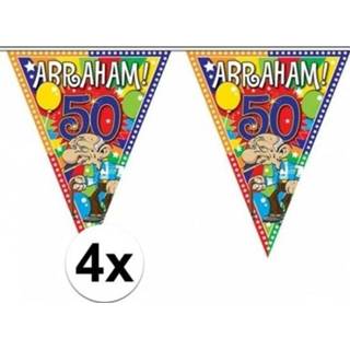 👉 Abraham vlaggenlijn multi kunststof 4x stuks vlaggenlijnen van 10 meter