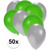 👉 Ballon groen zilver 50x ballonnen en