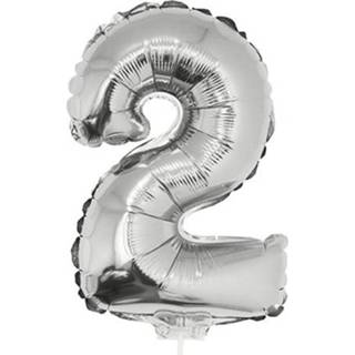 👉 Zilver active Opblaasbare cijfer ballon 2 41 cm