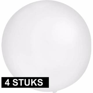 👉 Groot active witte 4x Ronde ballon 60 cm