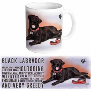 👉 Active zwarte Koffie mok Labrador hond 300 ml