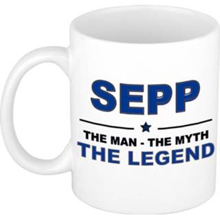 Beker active mannen Sepp The man, myth legend beterschap cadeau mok/beker 300 ml