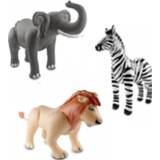 👉 Opblaasbaar dier kinderen 3x Opblaasbare dieren olifant leeuw en zebra