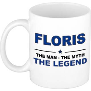 👉 Beker mannen Floris The man, myth legend cadeau koffie mok / thee 300 ml