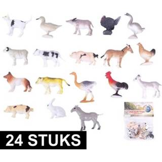 👉 Boerderij speelgoed active 24x diertjes/dieren 2-6 cm