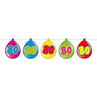 👉 Slinger active 80 Jaar thema leeftijd versiering ballon slingers van 10 meter