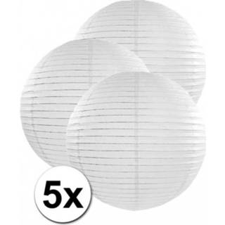 👉 Lampion active wit 5x bolvormige bruiloft lampionnen van 50 cm