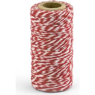👉 Touw active rood wit 1x Rood/wit katoenen 50 meter cadeaulint
