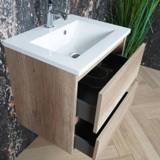 👉 Badmeubel opbouw zie tekst paris Canyon Oak melamine AKTIE! Boss & Wessing 60 cm Compleet Geleverd (1 kraangat) 8719304708094