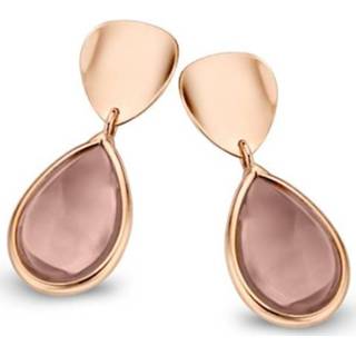 👉 Oorsteker active Excellent Jewelry Roségouden Oorstekers met Rookkwarts Edelsteen