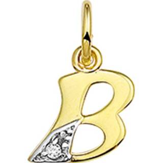 👉 Hanger geelgoud diamant active Alfabet Letter B van met