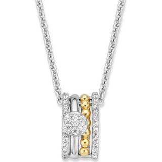 👉 Halsketting zilveren active Excellent Jewelry Collier met Geelgouden en Zirkonia Hanger 8785259691590