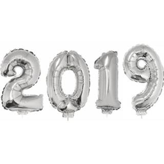 👉 Folie ballon active zilverkleurige 2019 jaarwisseling folieballonnen