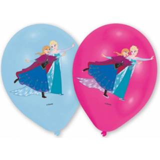 👉 Ballon blauw roze meisjes Disney Frozen Ballonnen 23 Cm Lichtblauw/roze 6 Stuks 13051558956