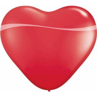 👉 Rood keramisch Qualatex Hartjes Ballon 90 Cm 8718758000891