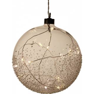 👉 Kerstbal transparant glas Peha Met Patroon 15 Cm 8712953366127