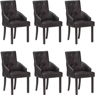 👉 Eetkamerstoel zwart active Eetkamerstoelen 6 st echt geitenleer 8720286155325