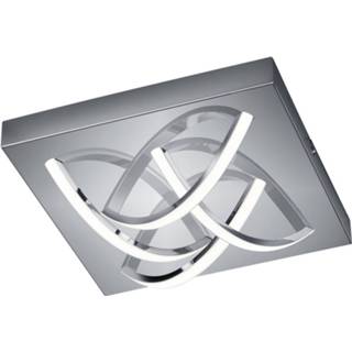 👉 Plafondlamp wit chroom aluminium Led - Trion Dinom 16w Warm 3000k 4-lichts Dimbaar Vierkant Mat 6013916019053
