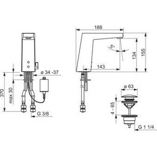 👉 Wastafelkraan hansaloft Elektr.wastmkr.batt.143mm chr. hansa loft 4057304014185