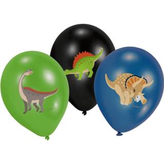 👉 Ballon multikleur Amscan Ballonnen Happy Dinosaurs 27,5 Cm Latex 6 Stuks 13051874094