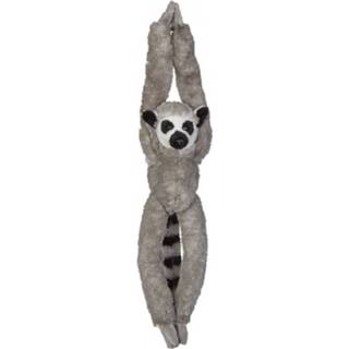 👉 Knuffel grijze pluche polyester grijs kinderen Ringstaartmaki 65 Cm - Apen Jungledieren Knuffels Speelgoed Voor 8720147799262