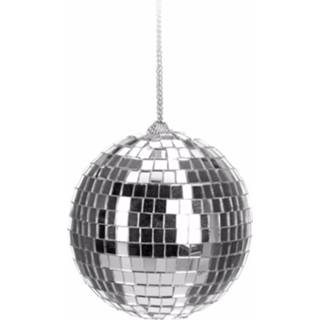 Kerstboom zilver glas zilverkleurig 1x Decoratie Discobal Kerstballen 6 Cm - Kerstversiering 8719538102163