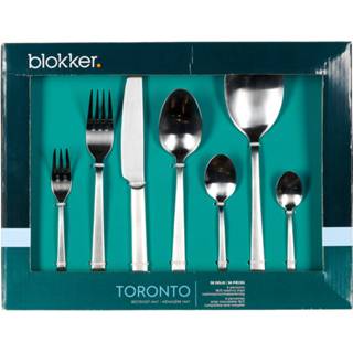 👉 Bestekset RVS zilverkleurig Blokker Toronto - 38-delig 6 Persoons Mat 8718827194872