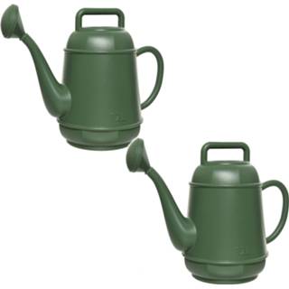 👉 Groen Set van 2x stuks plantengieter/bloemengieters donkergroen 12 liter tuinonderhoud