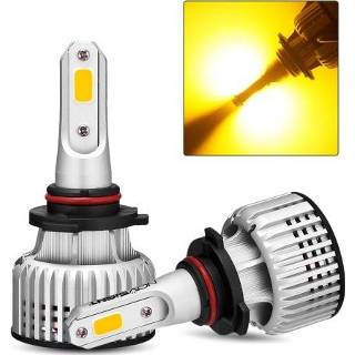 👉 Hoofd lamp geel NOVSIGHT 9006 Car LED IP68 Waterproof Headlight Bulb 3000K Yellow Running Light 10000LM/Pair 72W/Pair Bulbs