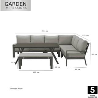 👉 Dining set aluminium antraciet loungeset Garden Impressions lounge Rondo 6-delig 8713002580006