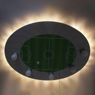 👉 Plafond lamp MDF zilver a++ groen Plafondlamp Voetbalstadion met LED-lichtpunten