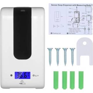 👉 Thermometer foam Automatic Dispenser with ℃/℉ Switchable Battery Operated Infrared Induction Non-Contact 1200ML Foaming Soap Suit for School Factory Hotel