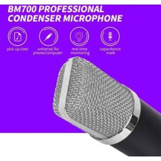 👉 Microphone Professional BM700 Condenser Sound Recording Mic KTV Singing Studio Kit Black+Gold