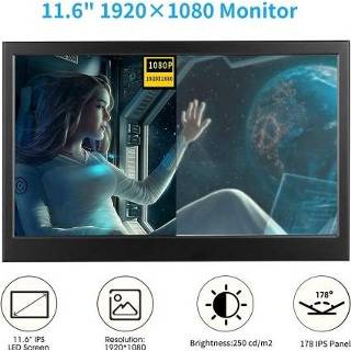 👉 Monitor Elecrow 11.6-inch LCD HD Screen Compatible with PS3 PS4 Xbox360 1080P LED Display for Raspberry Pi 3 B 2B Windows EU Plug