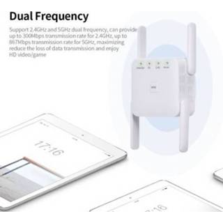 👉 Wifi-repeater wit 1200Mbps 2.4G 5G Dual Frequency WiFi Repeater Extender Wireless Signal Booster White for Home Office Use UK Plug
