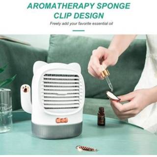 👉 Diffuser USB Portable Air Conditioner Fan Quiet Desk Evaporative Cooler Humidifier Essential Oil with Night Light for Bedroom Office