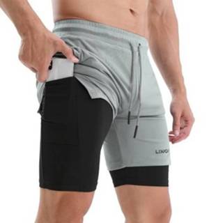 Running short Lixada 2-in-1 Men Shorts with Towel Loop Quick Dry Exercise Pockets for Training Gym Workout