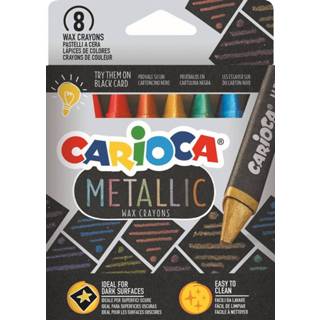 👉 Waskrijt wax Carioca Metallic, kartonnen etui van 8 stuks 8003511431631