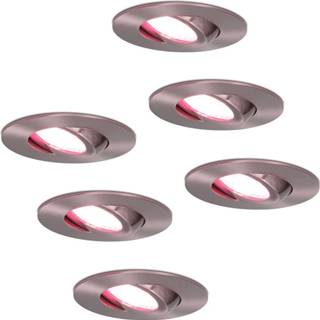 👉 Inbouwspot RVS aluminium 6x Smart LED inbouwspots Napels 8 Watt RGBWW IP65 kantelbaar 8720364407810