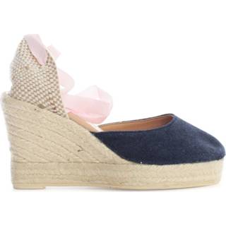 👉 Leather vrouwen blauw Wedge Valenciana