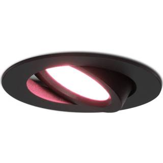 👉 Inbouwspot zwart aluminium Smart LED Rome 6 Watt RGBWW IP44 kantelbaar 8720364400156