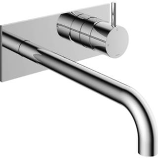 👉 Wastafel kraan chroom Hotbath Cobber CB006 afbouwdeel wastafelkraan met achterplaat 25 cm uitloop 8719874205870