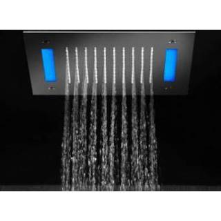 👉 Hoofddouche blauwe chroom Hotbath Mate M172 vierkant 30cm met LED verlichting