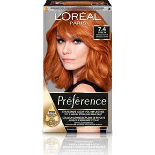 👉 3x L'Oréal Preference Haarkleuring 7.4 Intens Koperrood
